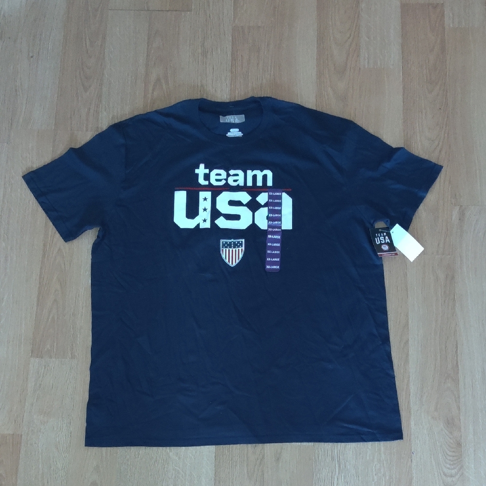 Team USA Logo Crewneck Short Sleeve Navy Blue T-Shirt 2XL NWT